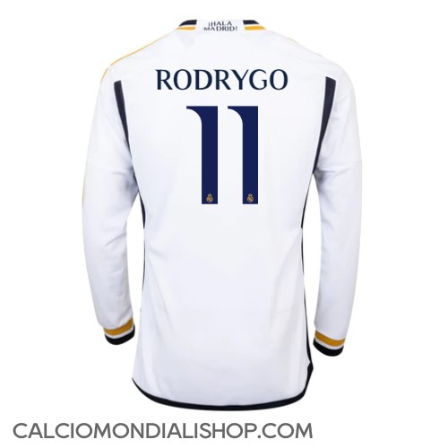 Maglie da calcio Real Madrid Rodrygo Goes #11 Prima Maglia 2023-24 Manica Lunga